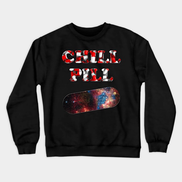 Chill Pill Red Crewneck Sweatshirt by TigsArts